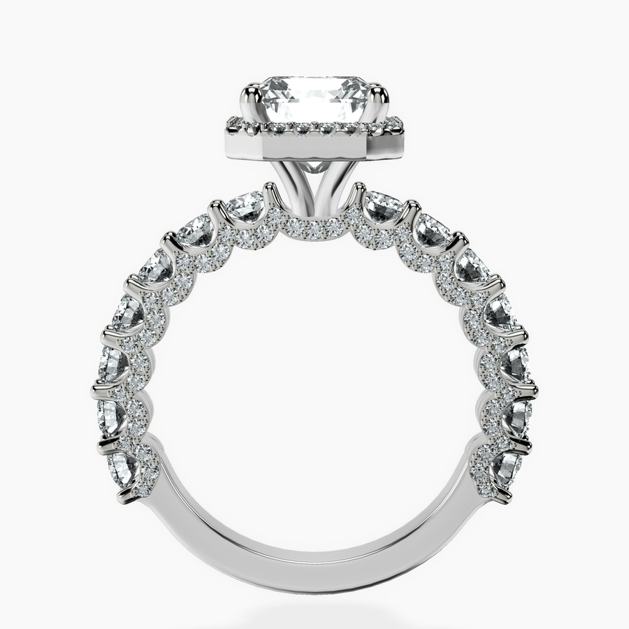 Platinum Enchanté Side Stones Halo Lab Diamond Ring side right image one