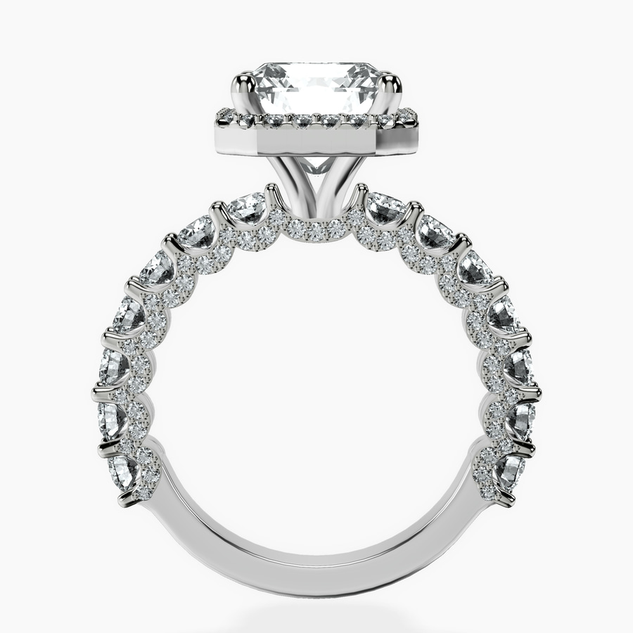 Platinum Enchanté Side Stones Halo Lab Diamond Ring side right image one