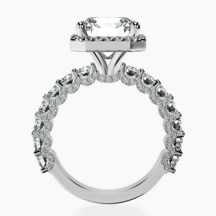 10ct White Gold Enchanté Side Stones Halo Lab Diamond Ring side right image one
