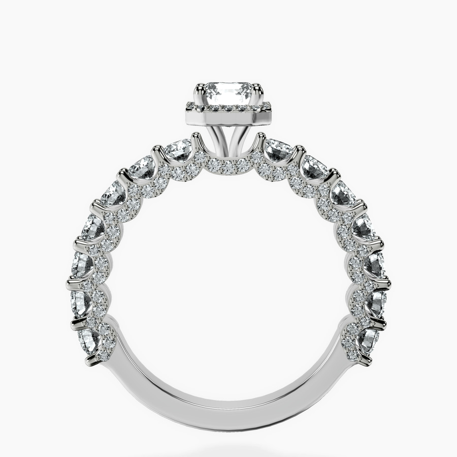 10ct White Gold Enchanté Side Stones Halo Lab Diamond Ring side right image one