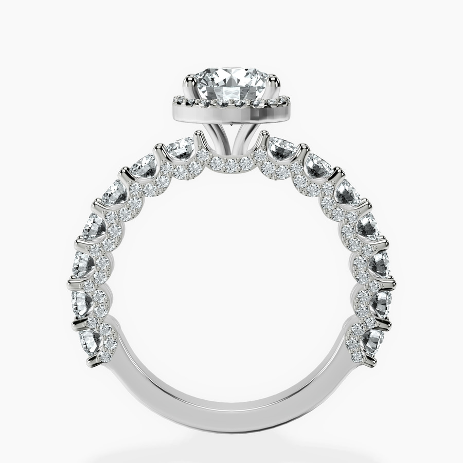 Platinum Enchanté Side Stones Halo Lab Diamond Ring side right image one