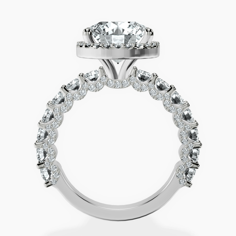 14kt White Gold Enchanté Side Stones Halo Lab Diamond Ring side right image one