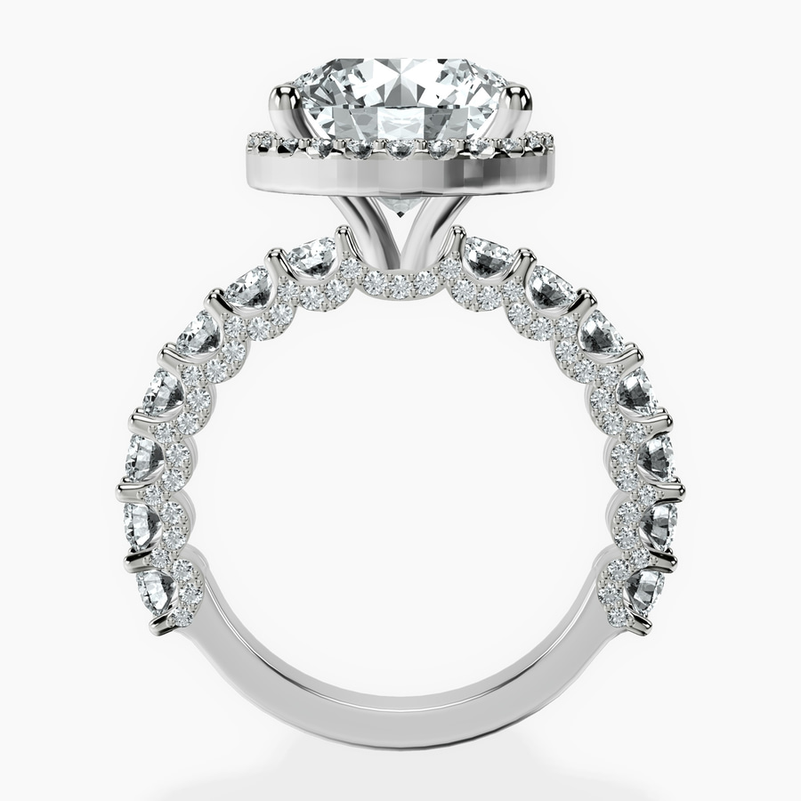 Platinum Enchanté Side Stones Halo Lab Diamond Ring side right image one