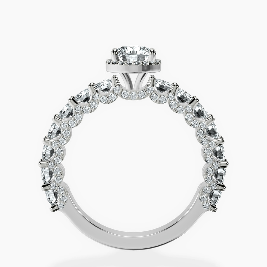 Platinum Enchanté Side Stones Halo Lab Diamond Ring side right image one