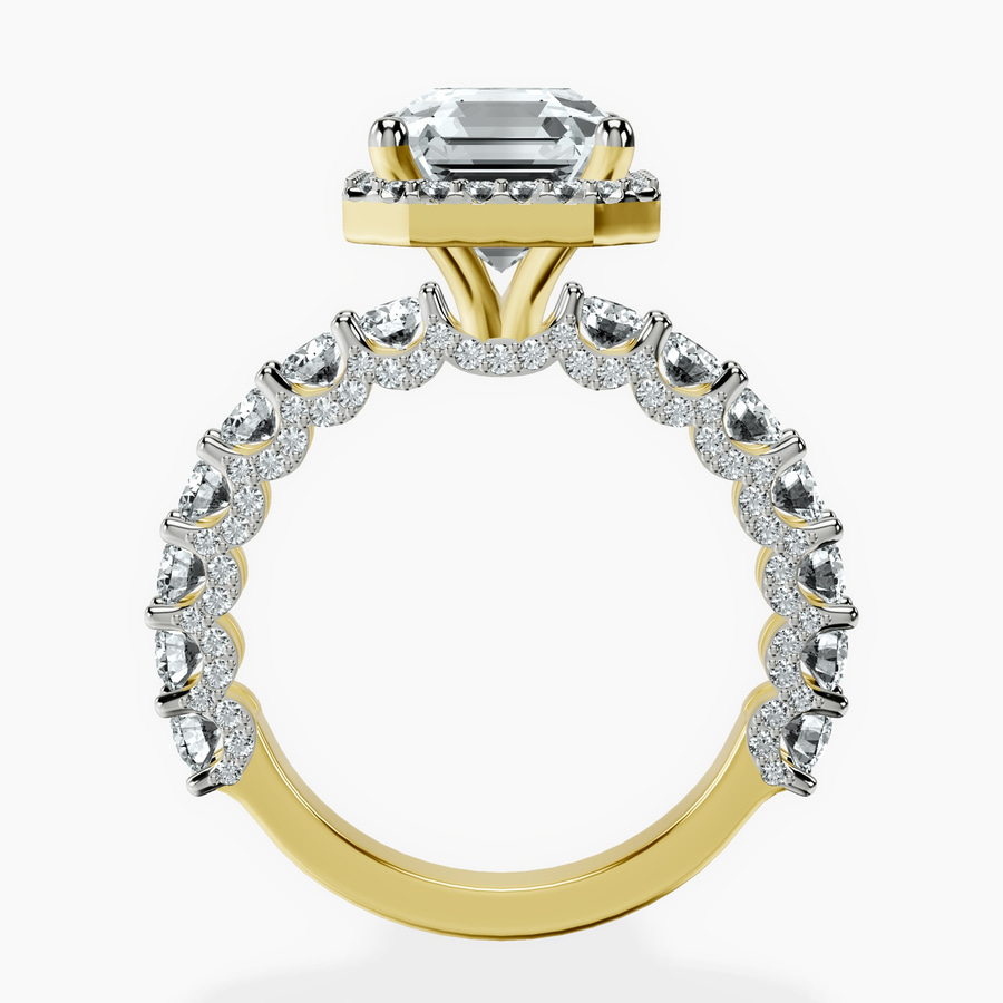 10kt Yellow Gold Enchanté Side Stones Halo Lab Diamond Ring side right image one