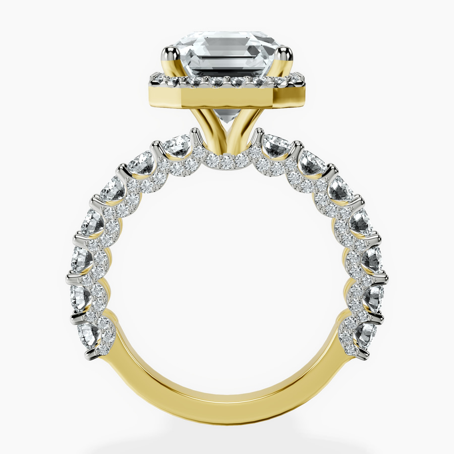 10kt Yellow Gold Enchanté Side Stones Halo Lab Diamond Ring side right image one