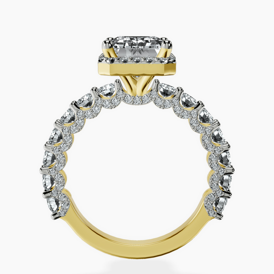 18kt Yellow Gold Enchanté Side Stones Halo Lab Diamond Ring side right image one