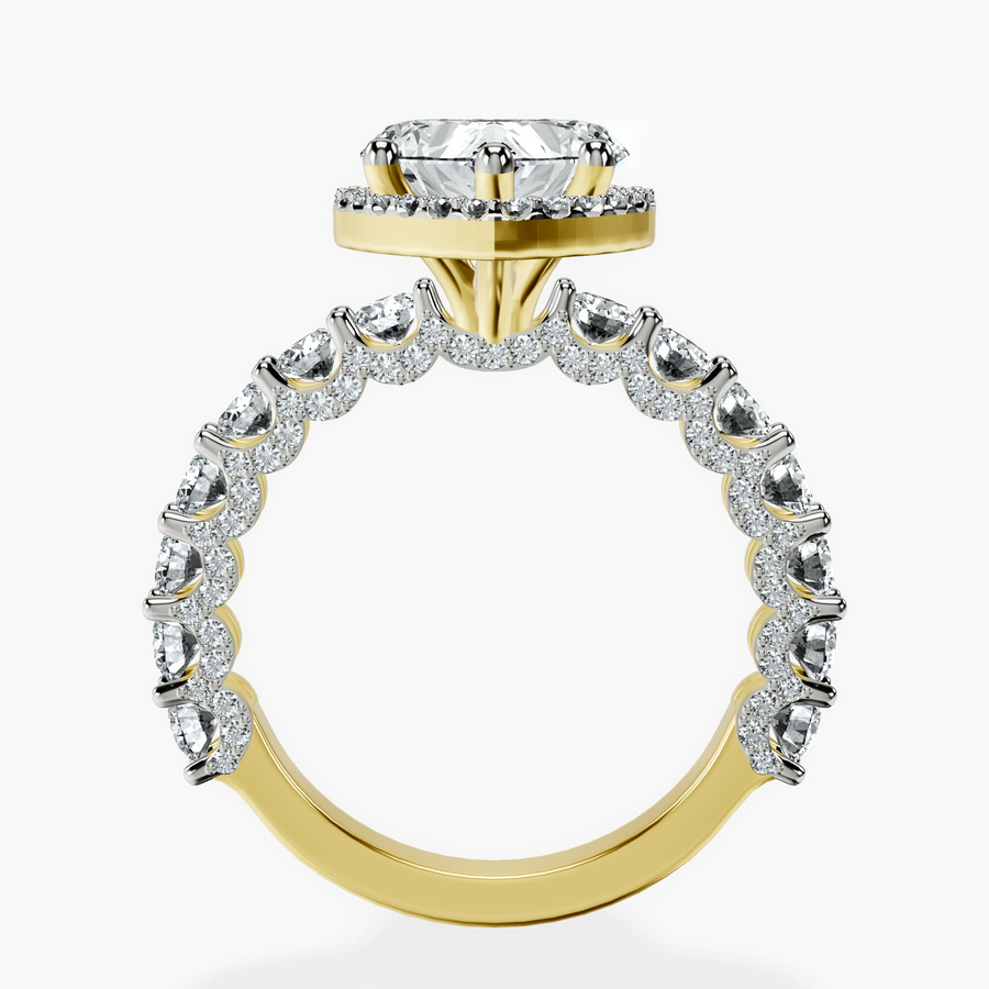14kt Yellow Gold Enchanté Side Stones Halo Lab Diamond Ring side right image one
