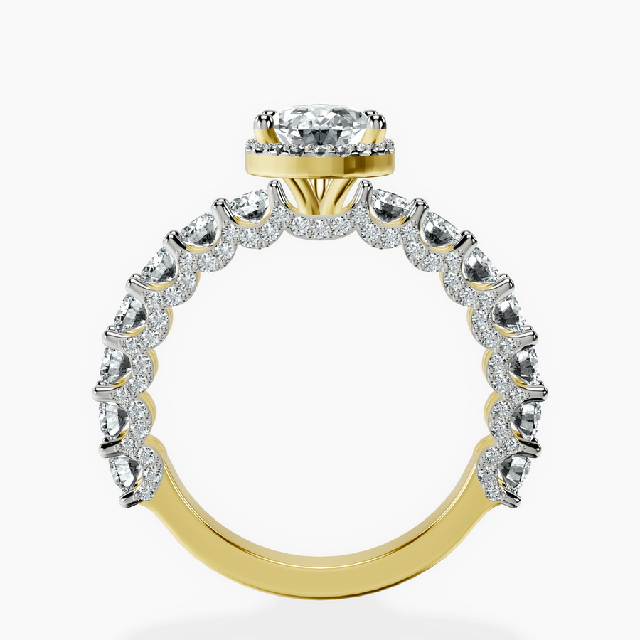 10kt Yellow Gold Enchanté Side Stones Halo Lab Diamond Ring side right image one
