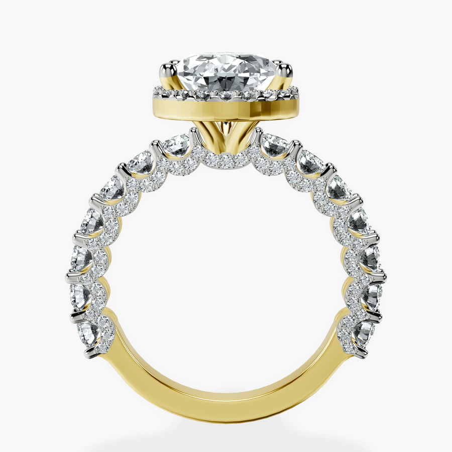 10kt Yellow Gold Enchanté Side Stones Halo Lab Diamond Ring side right image one