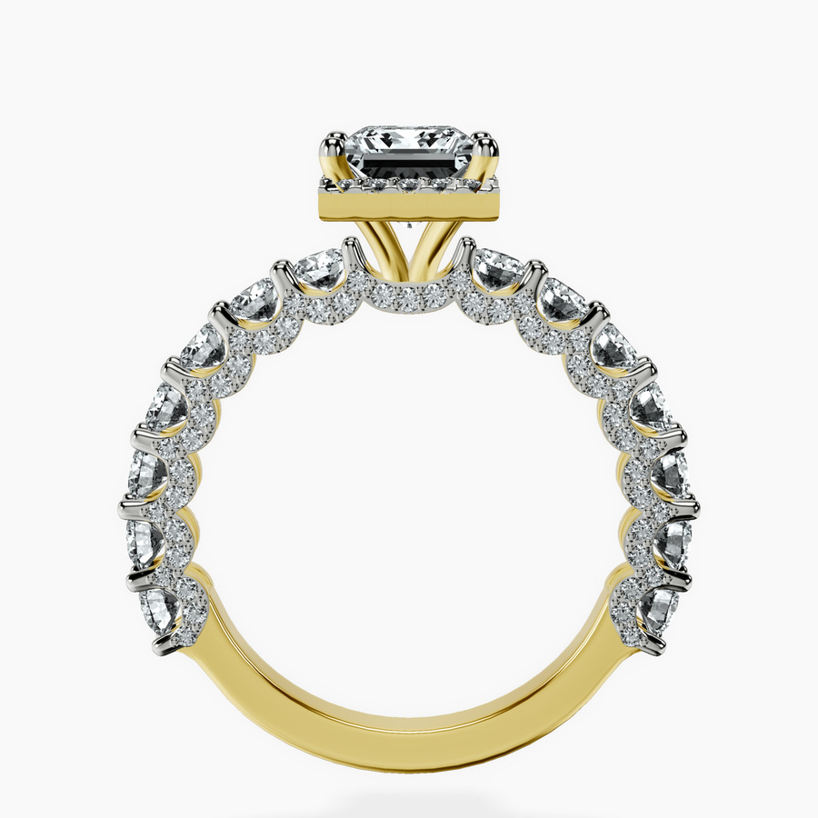 10kt Yellow Gold Enchanté Side Stones Halo Lab Diamond Ring side right image one