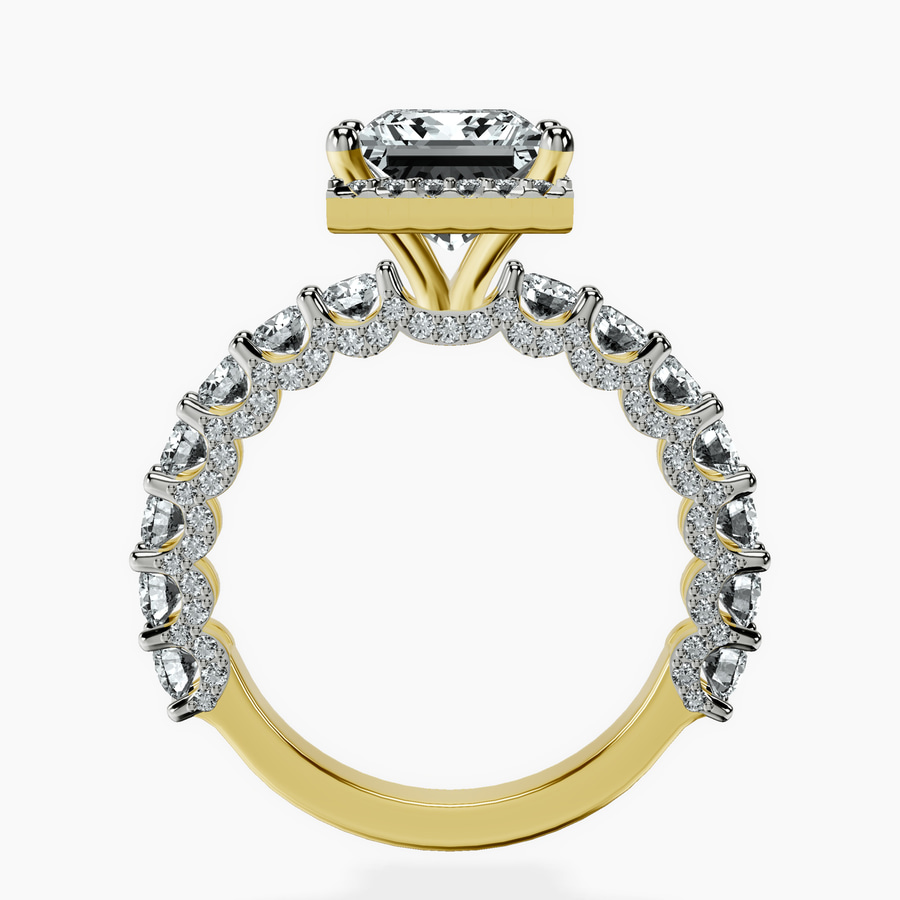 18kt Yellow Gold Enchanté Side Stones Halo Lab Diamond Ring side right image one