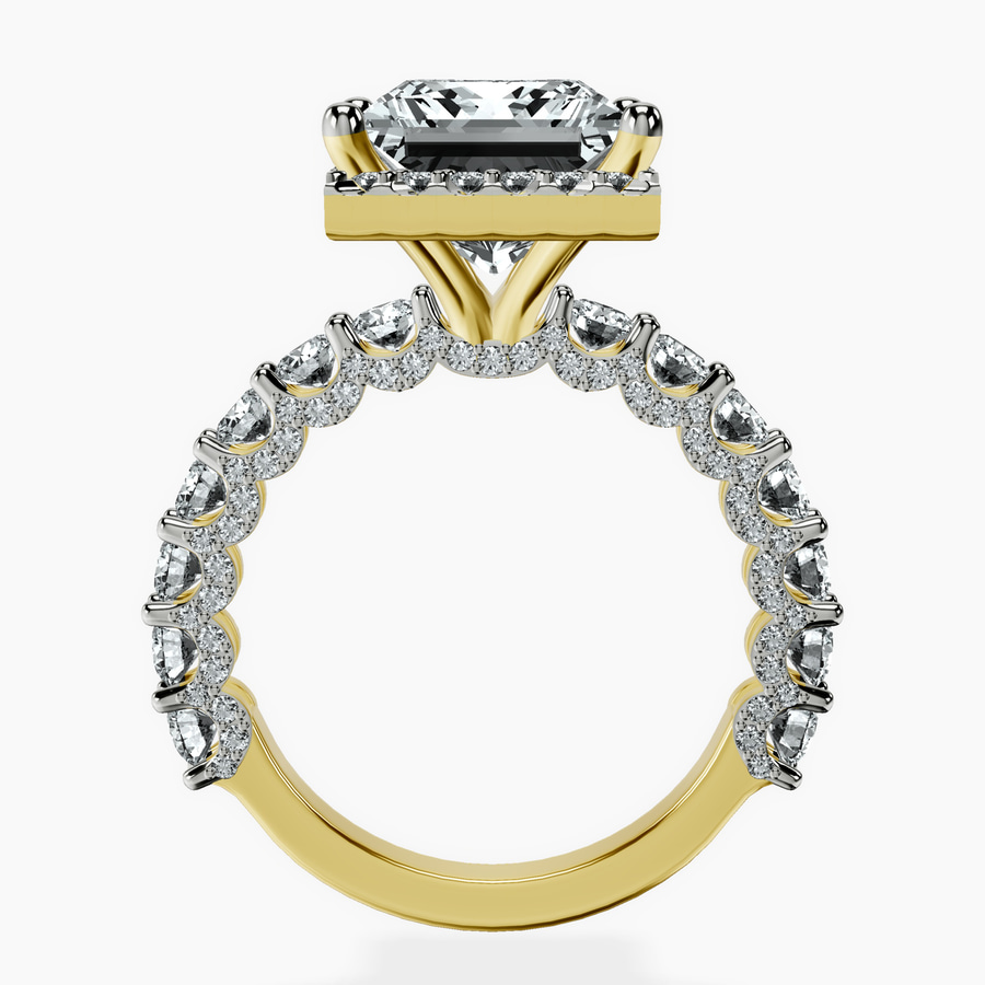 18kt Yellow Gold Enchanté Side Stones Halo Lab Diamond Ring side right image one