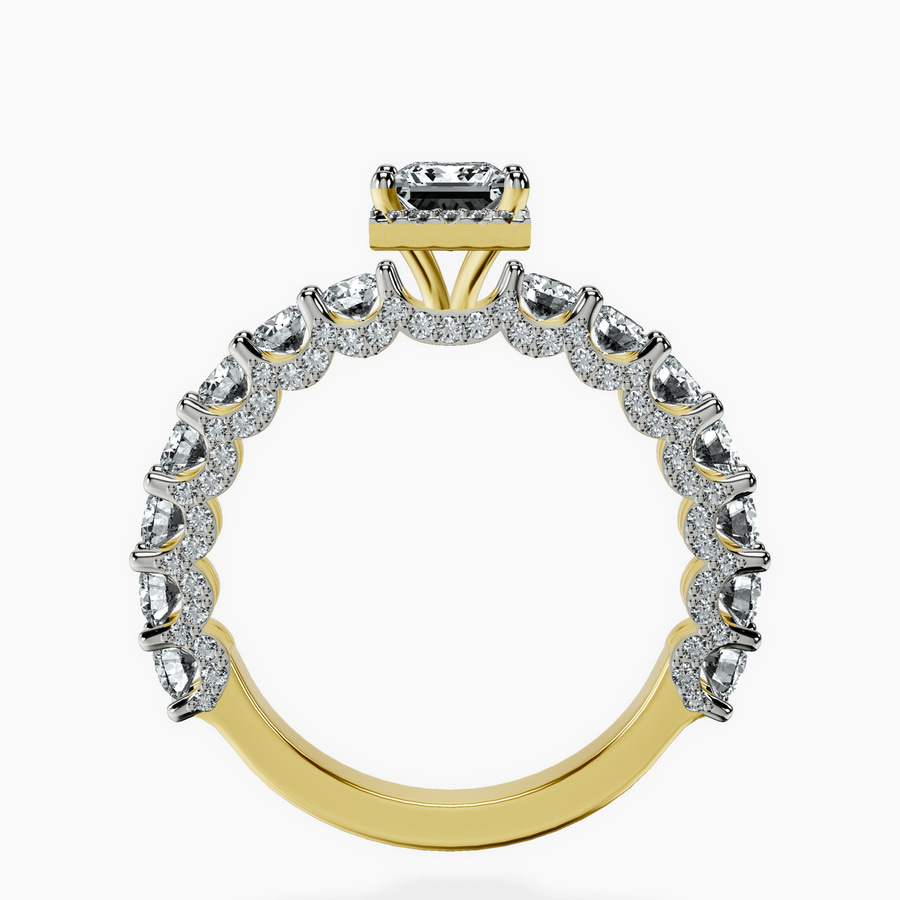 14kt Yellow Gold Enchanté Side Stones Halo Lab Diamond Ring side right image one