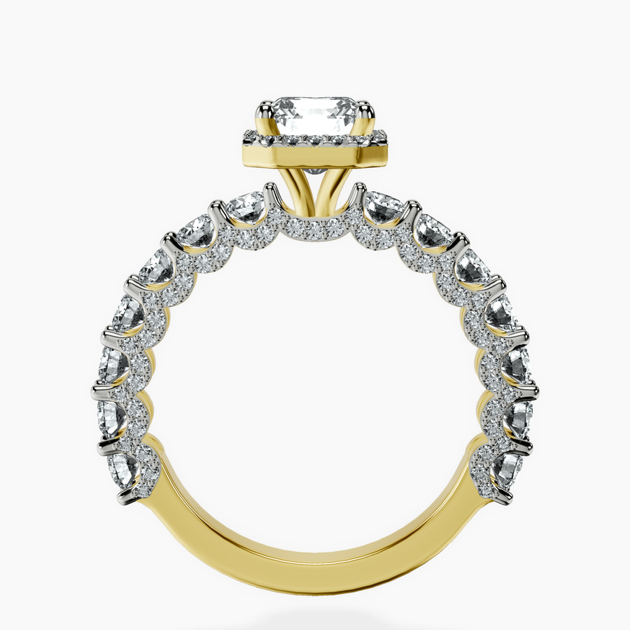 10kt Yellow Gold Enchanté Side Stones Halo Lab Diamond Ring side right image one