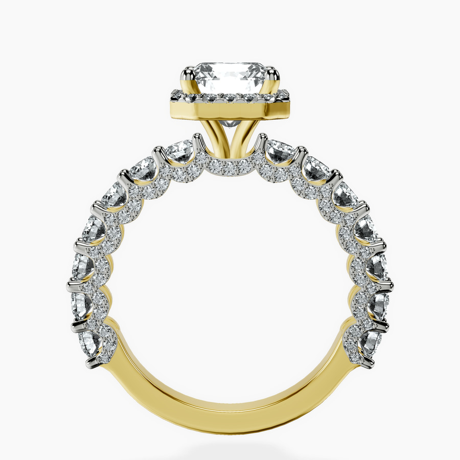 18ct Yellow Gold Enchanté Side Stones Halo Lab Diamond Ring side right image one