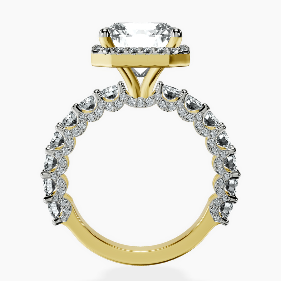 10kt Yellow Gold Enchanté Side Stones Halo Lab Diamond Ring side right image one