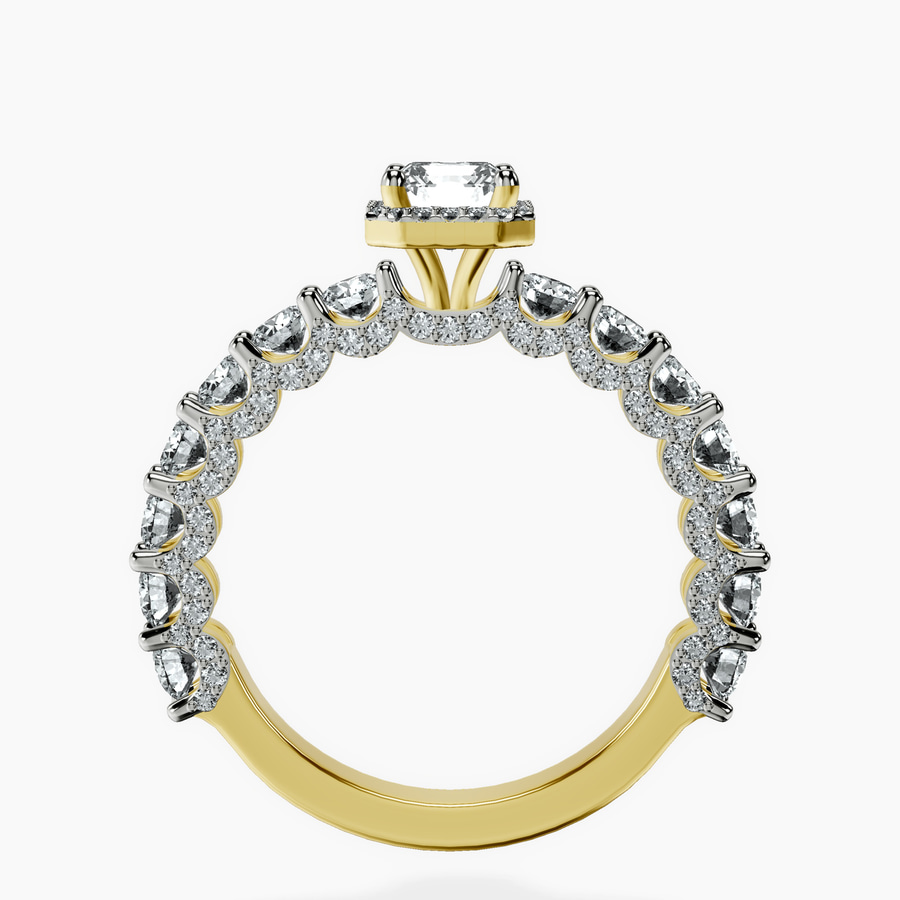 18kt Yellow Gold Enchanté Side Stones Halo Lab Diamond Ring side right image one