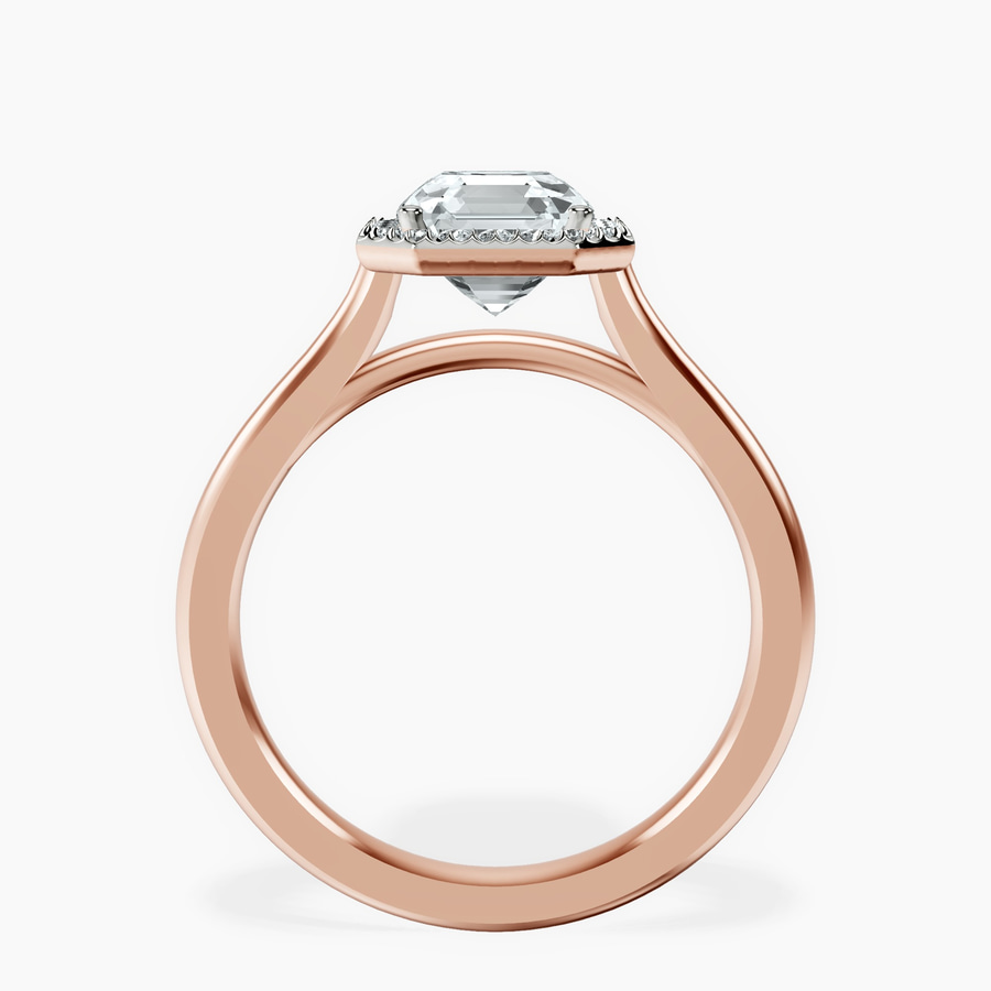 18kt Rose Gold Harriet Halo 2mm Lab Diamond Ring side right image one