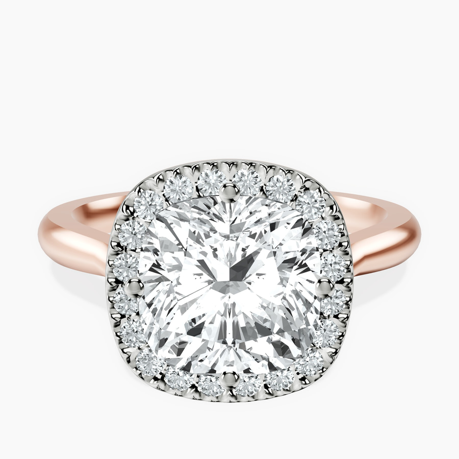 10kt Rose Gold Harriet Halo 2mm Lab Diamond Ring front image