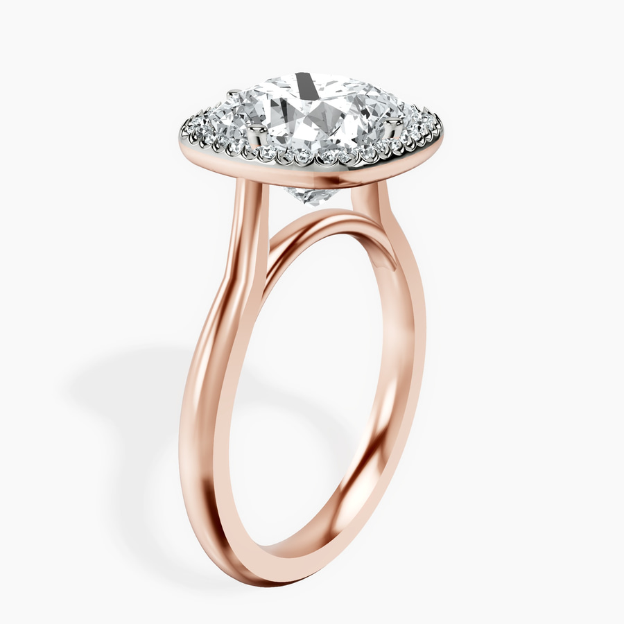 10kt Rose Gold Harriet Halo 2mm Lab Diamond Ring standing product image one