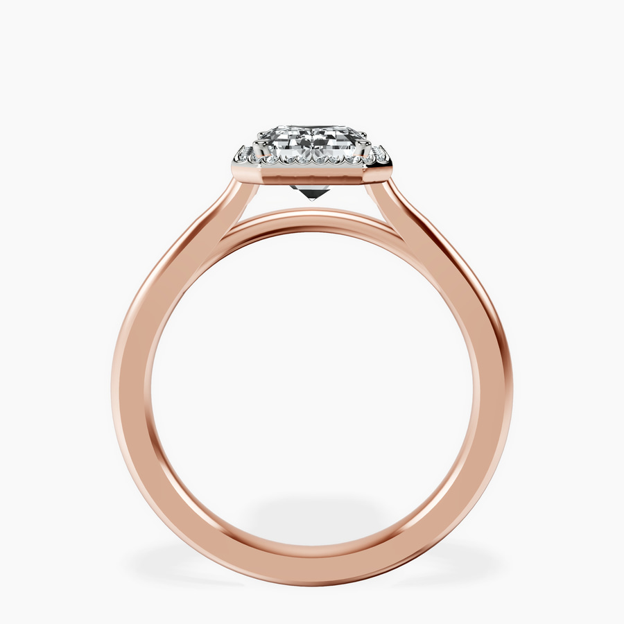10kt Rose Gold Harriet Halo 2mm Lab Diamond Ring side right image one