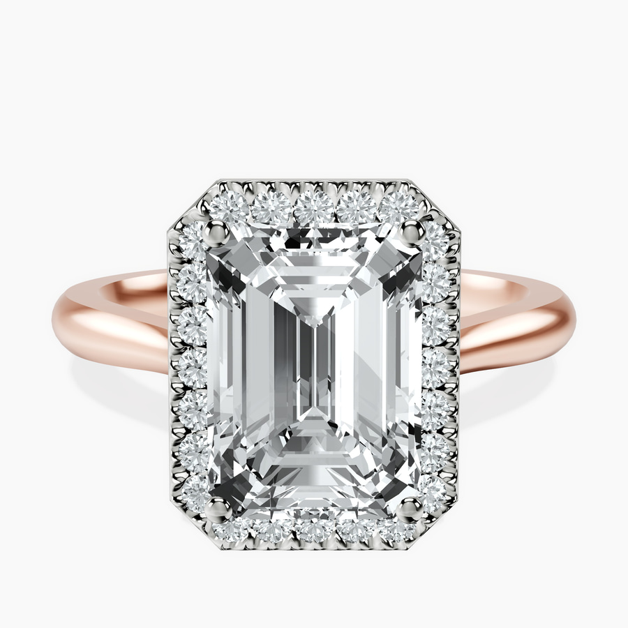 14kt Rose Gold Harriet Halo 2mm Lab Diamond Ring front image