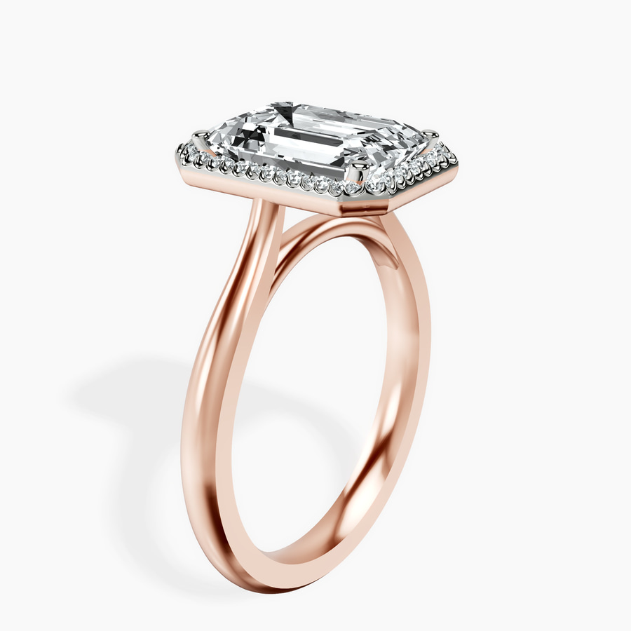14kt Rose Gold Harriet Halo 2mm Lab Diamond Ring standing product image one