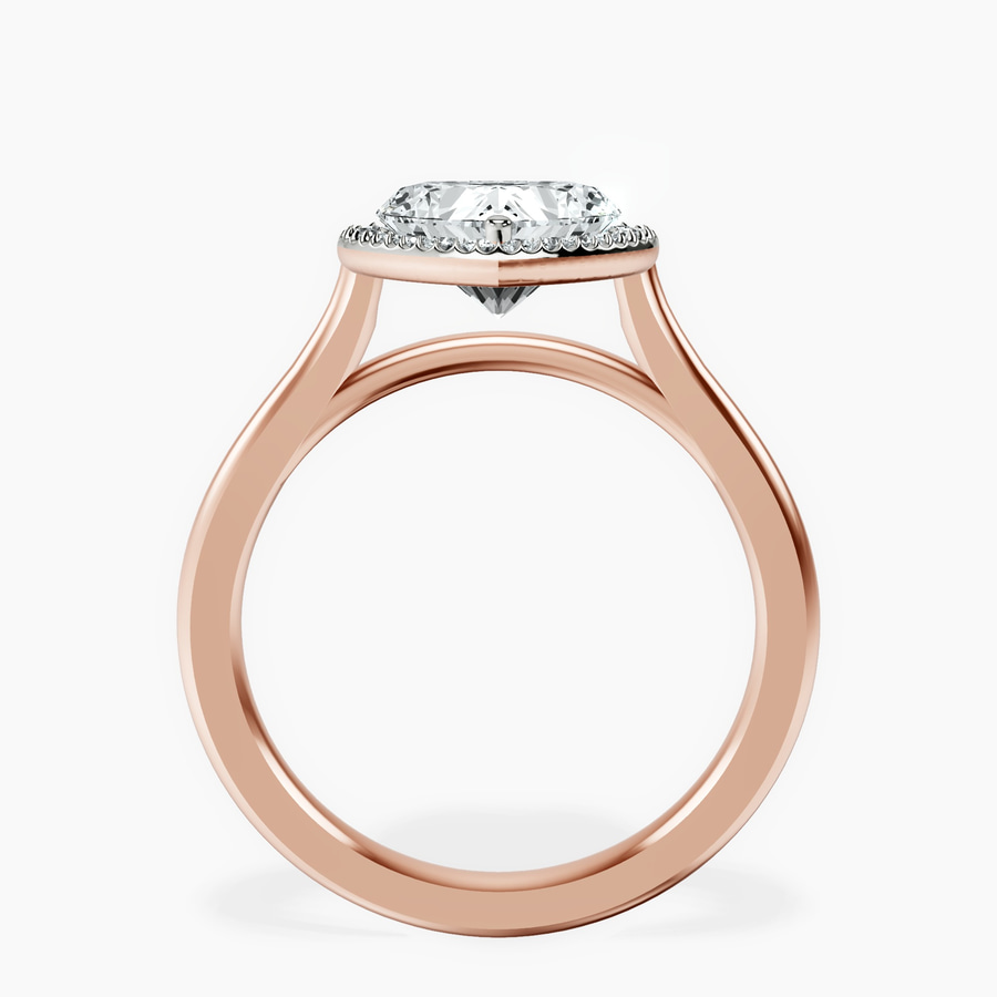 18ct Rose Gold Harriet Halo 2mm Lab Diamond Ring side right image one