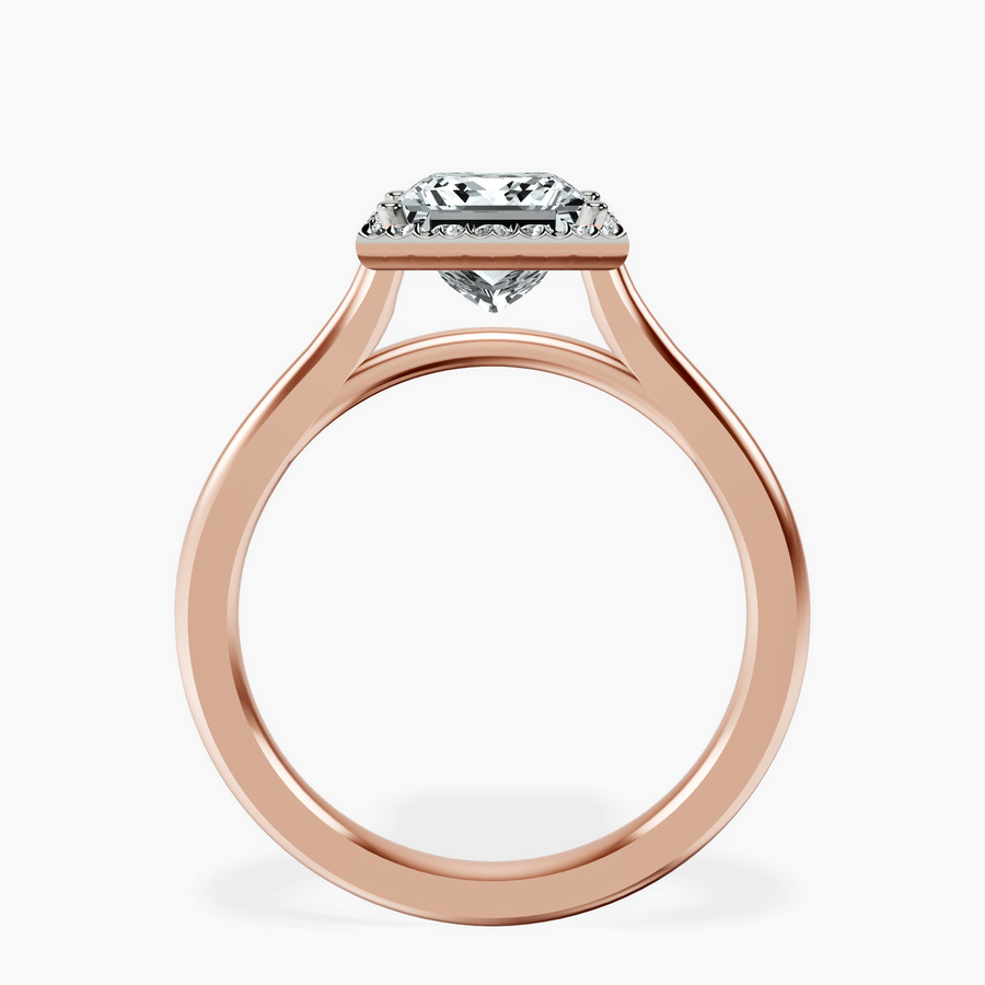 14ct Rose Gold Harriet Halo 2mm Lab Diamond Ring side right image one