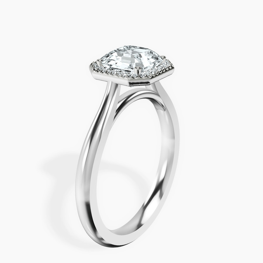 18kt White Gold Harriet Halo 2mm Lab Diamond Ring standing product image one