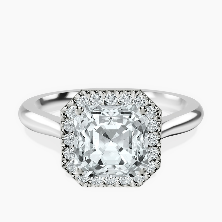 Platinum Harriet Halo 2mm Lab Diamond Ring front image