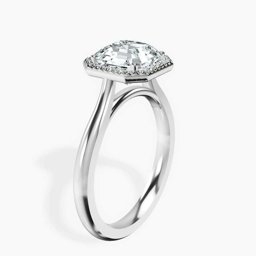 Platinum Harriet Halo 2mm Lab Diamond Ring standing product image one