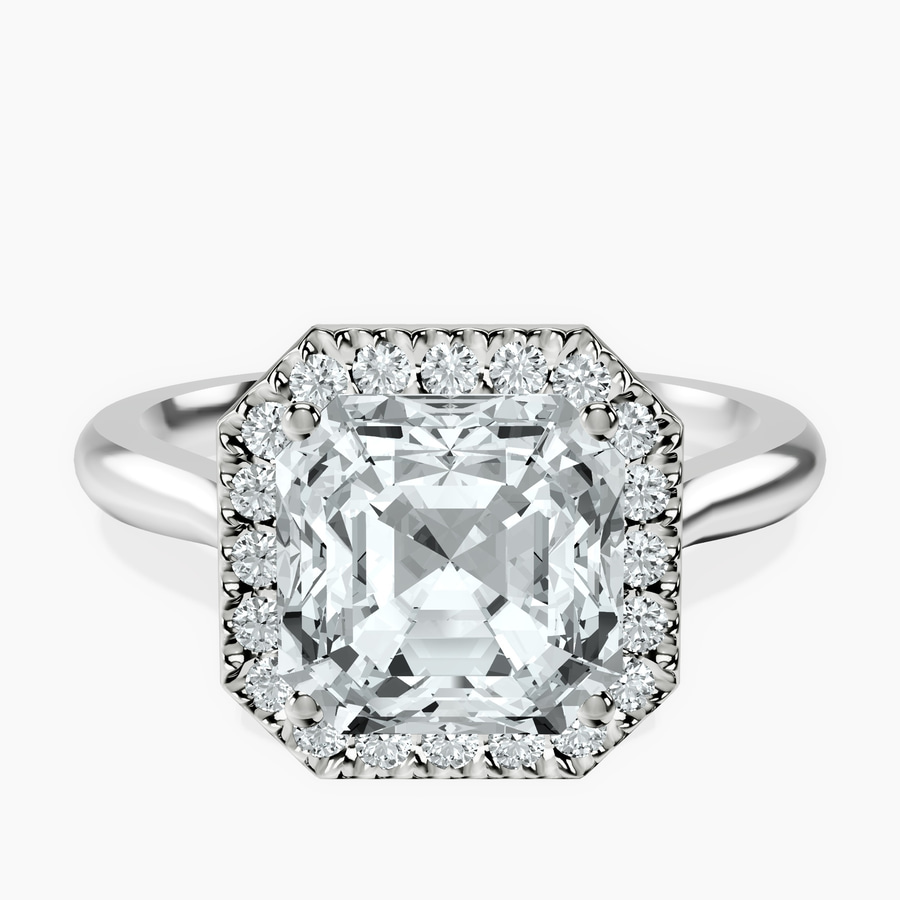 Platinum Harriet Halo 2mm Lab Diamond Ring front image