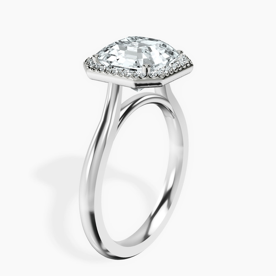 Platinum Harriet Halo 2mm Lab Diamond Ring standing product image one