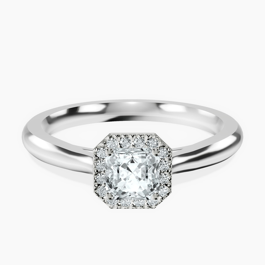Platinum Harriet Halo 2mm Lab Diamond Ring front image