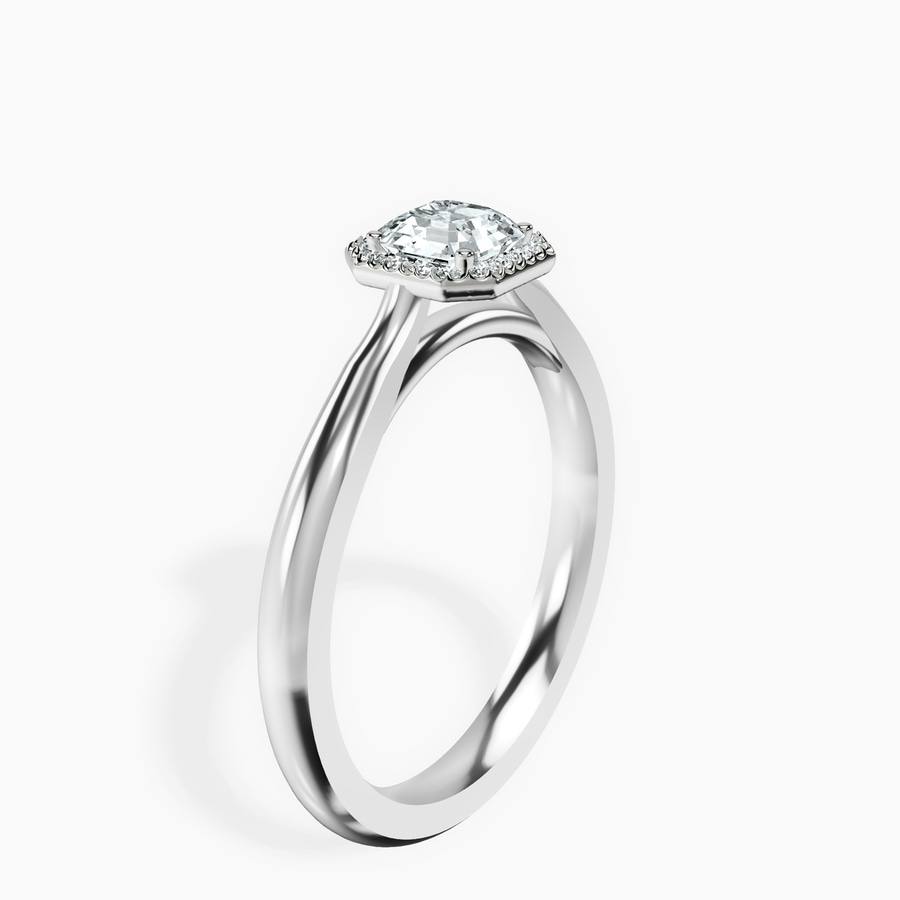 Platinum Harriet Halo 2mm Lab Diamond Ring standing product image one