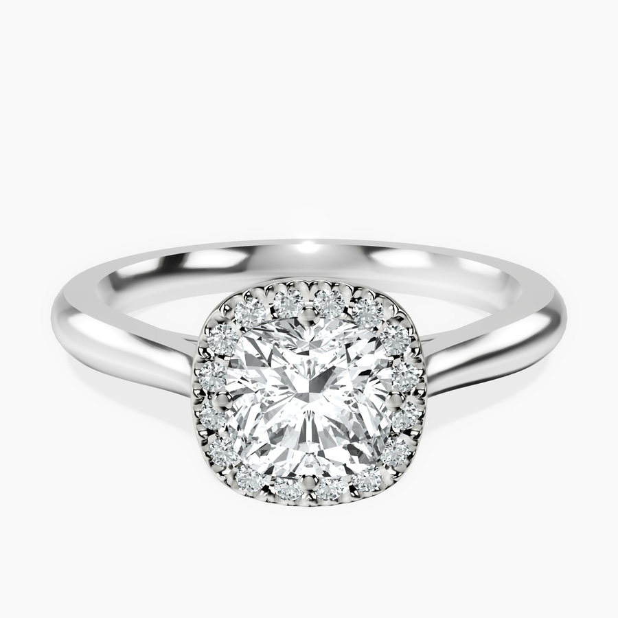 18kt White Gold Harriet Halo 2mm Lab Diamond Ring front image