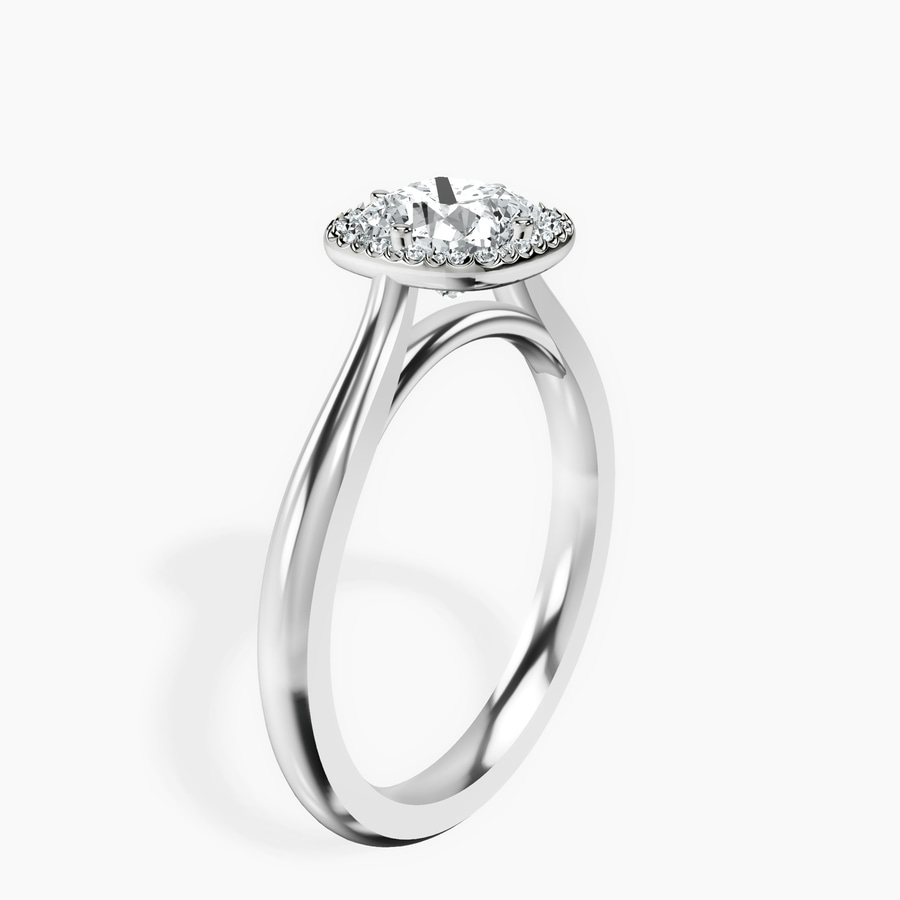18kt White Gold Harriet Halo 2mm Lab Diamond Ring standing product image one