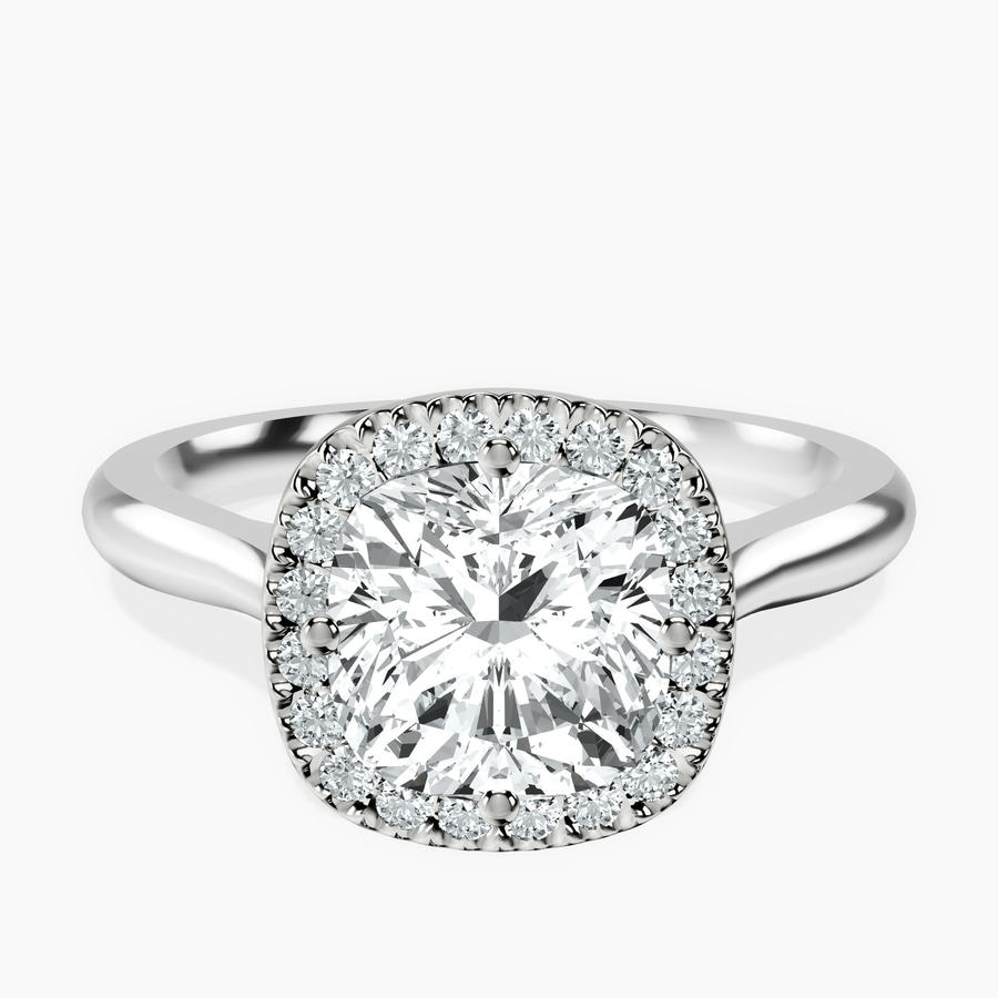 18kt White Gold Harriet Halo 2mm Lab Diamond Ring front image