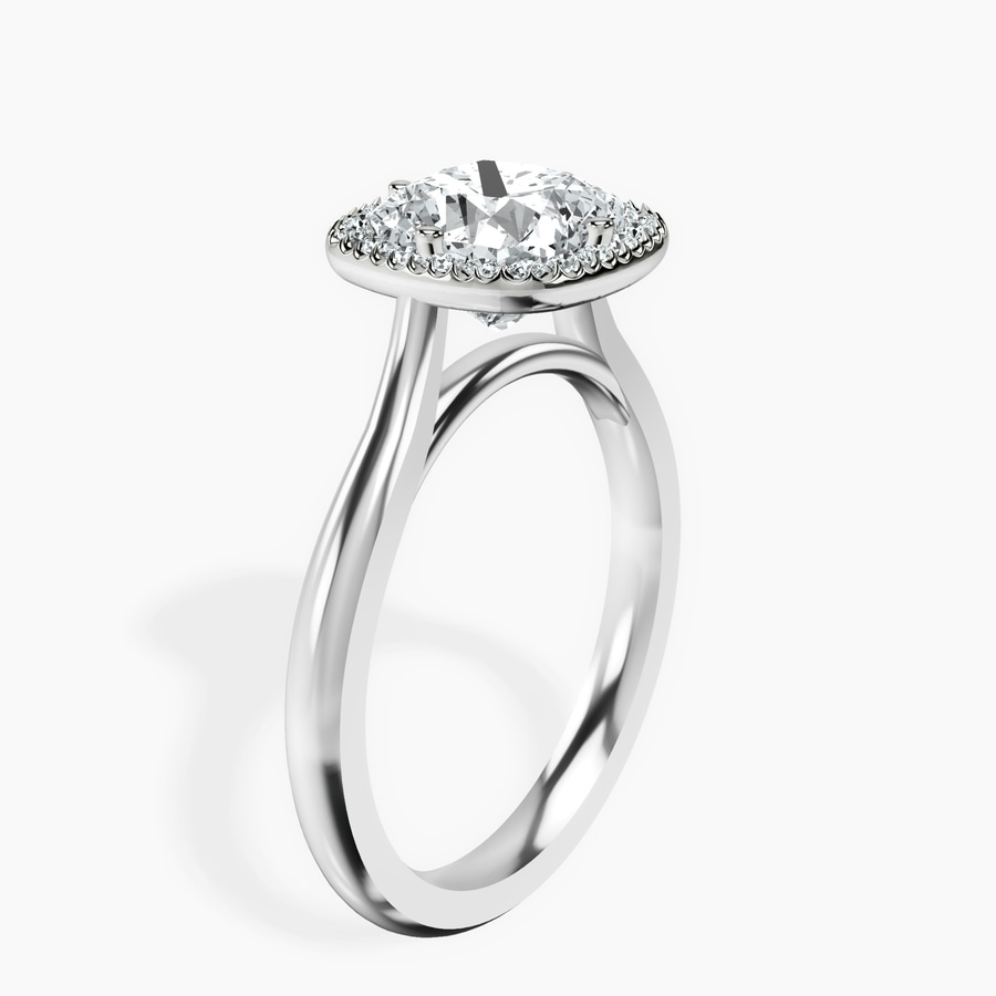 18kt White Gold Harriet Halo 2mm Lab Diamond Ring standing product image one