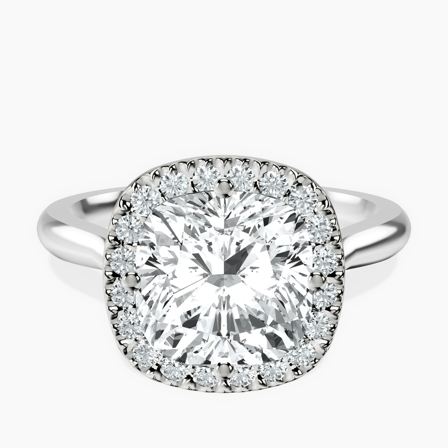 10kt White Gold Harriet Halo 2mm Lab Diamond Ring front image