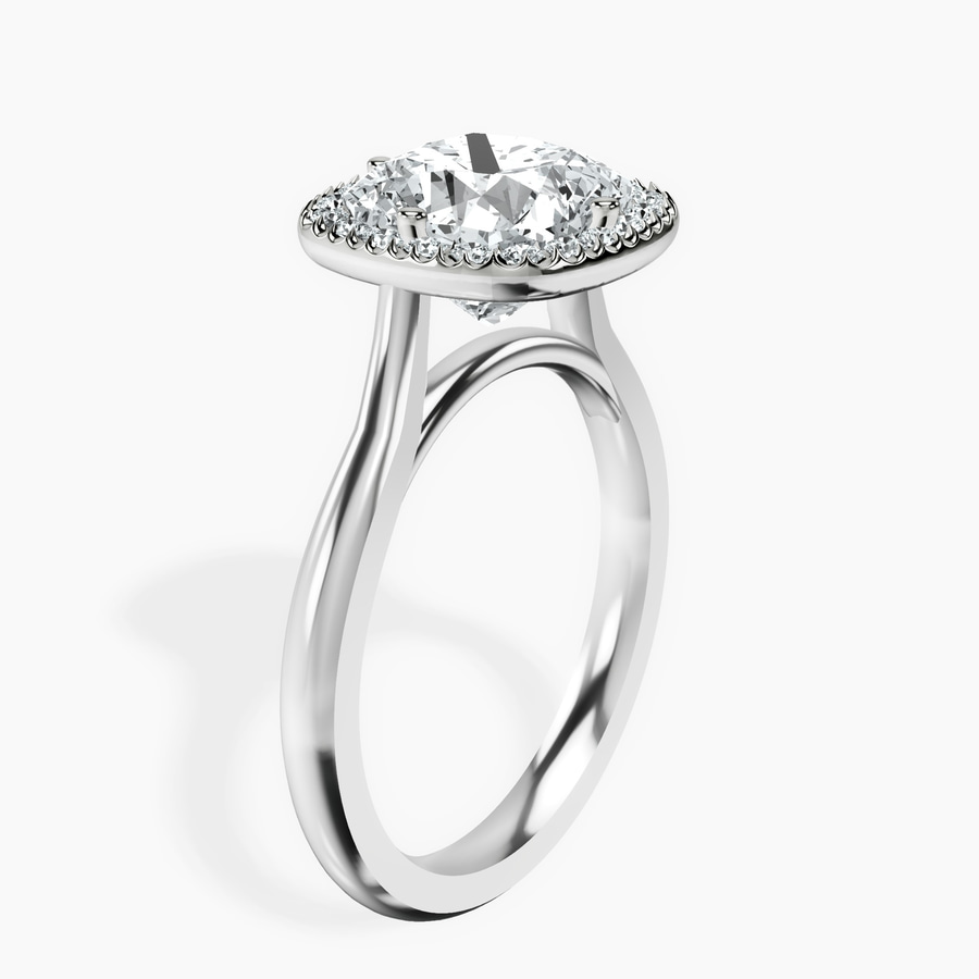 10kt White Gold Harriet Halo 2mm Lab Diamond Ring standing product image one