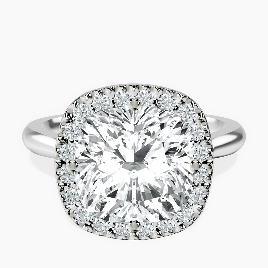 18kt White Gold Harriet Halo 2mm Lab Diamond Ring front image