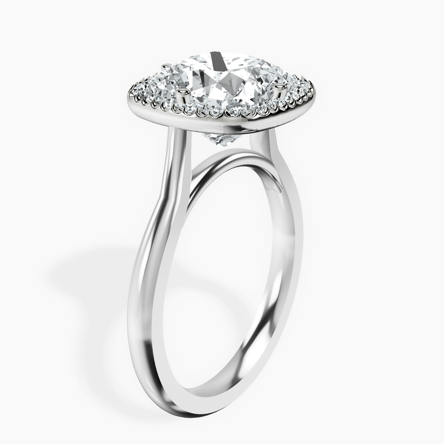 18kt White Gold Harriet Halo 2mm Lab Diamond Ring standing product image one