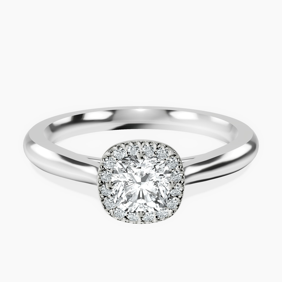 10kt White Gold Harriet Halo 2mm Lab Diamond Ring front image