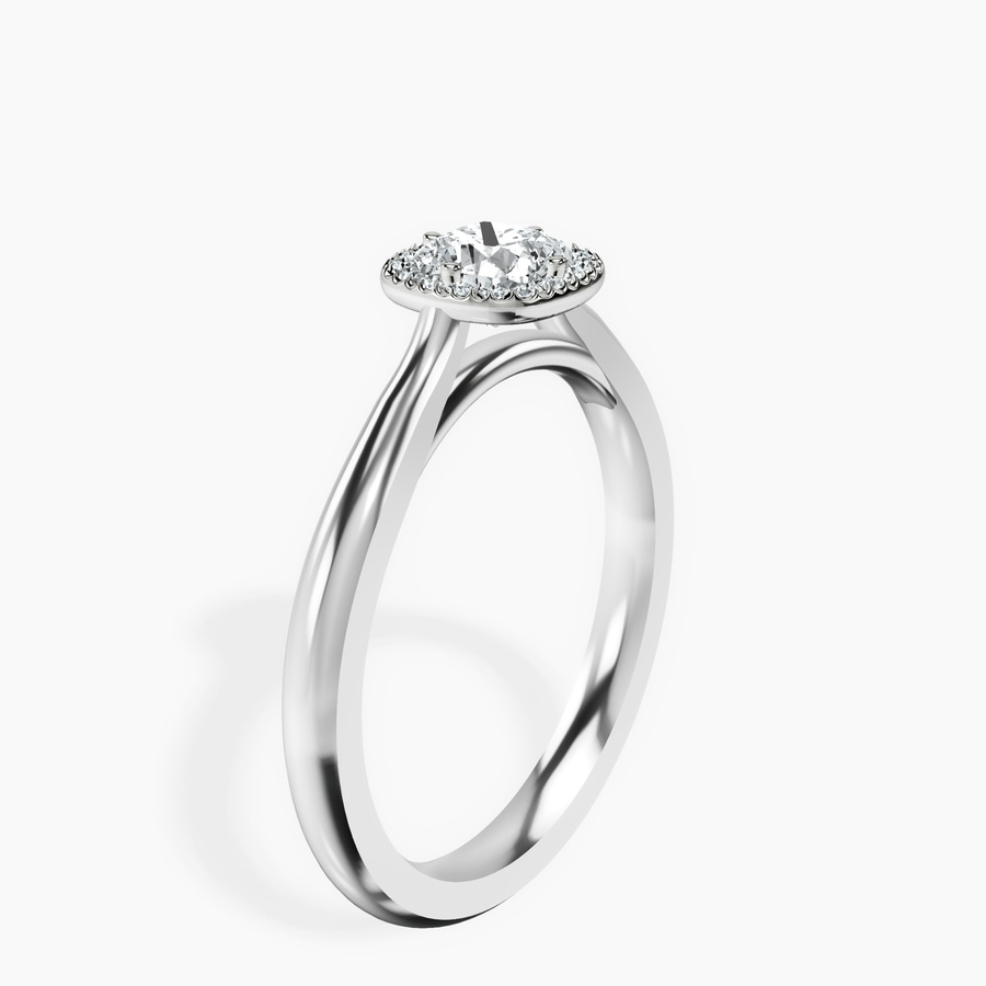10kt White Gold Harriet Halo 2mm Lab Diamond Ring standing product image one