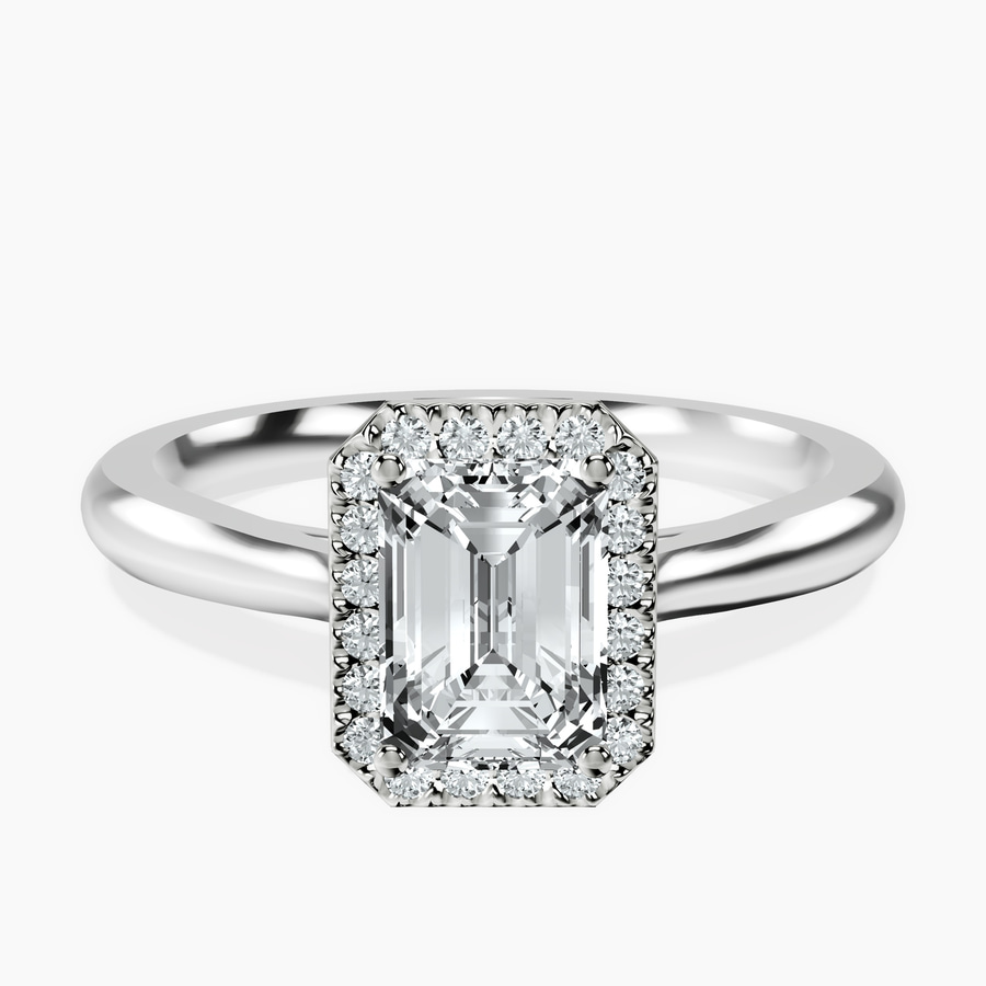 Platinum Harriet Halo 2mm Lab Diamond Ring front image