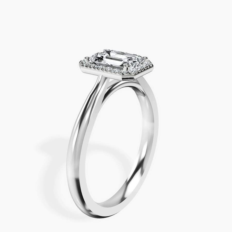 Platinum Harriet Halo 2mm Lab Diamond Ring standing product image one