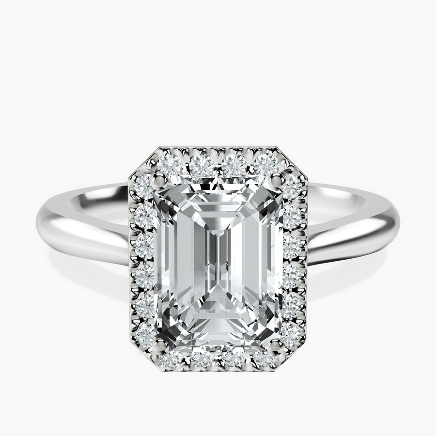 Platinum Harriet Halo 2mm Lab Diamond Ring front image